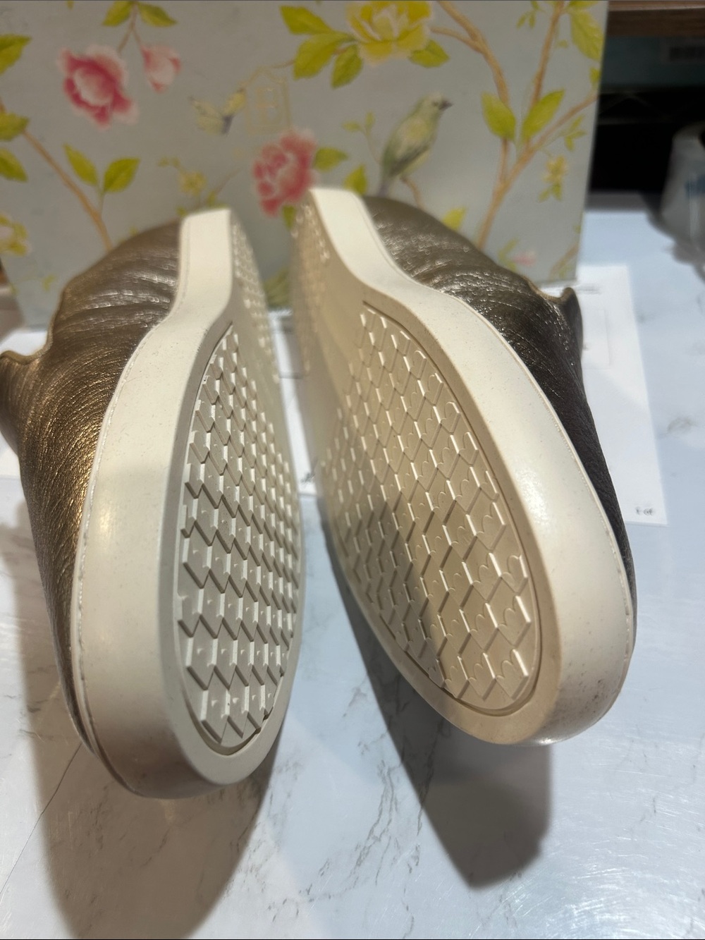 Birdies Metallic Slip-On Women’s Sneakers - Gold - Picture 7 of 10